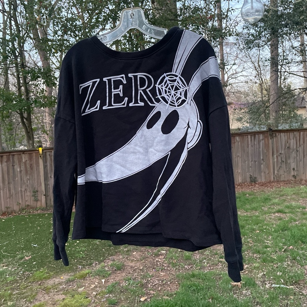 Black Zero Graphic Crop Sweatshirt XL